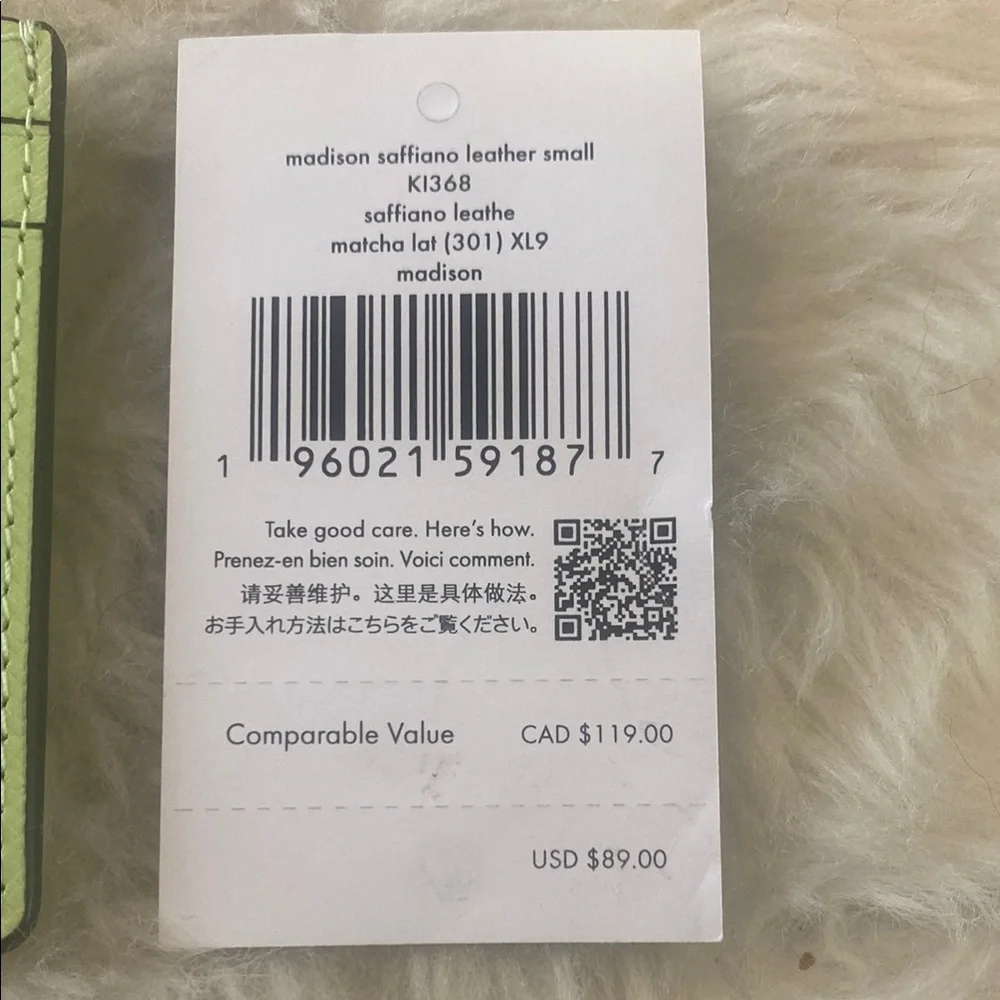 Kate Spade Neon Green Card Holder - Picture 4 of 5